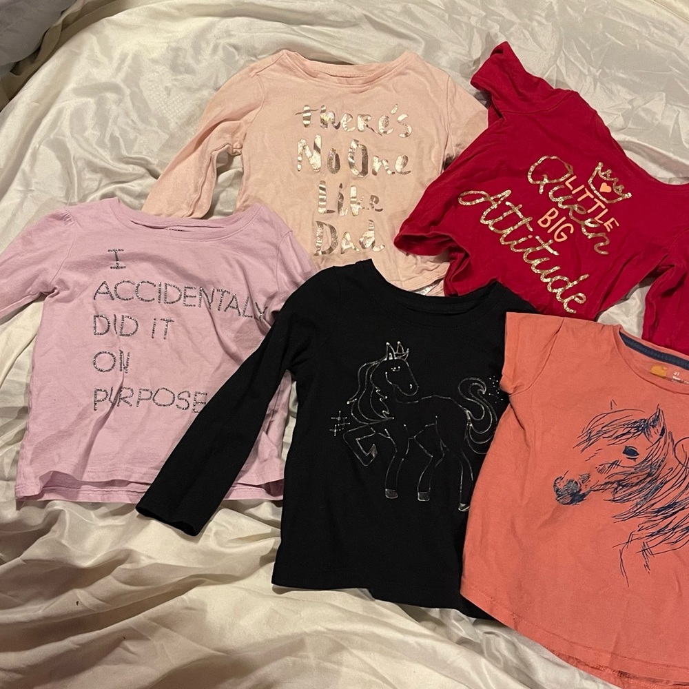 3T. 4 long sleeve and 1 short sleeve